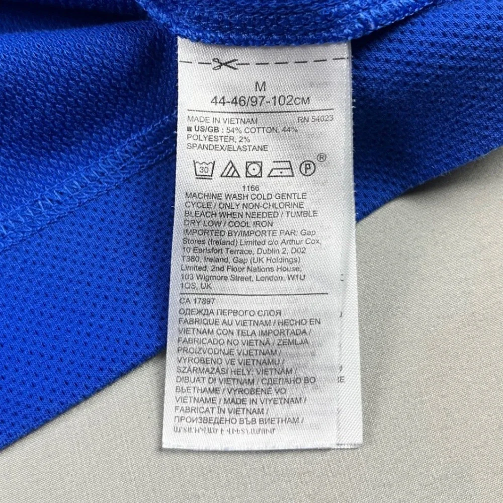 Banana Republic Core Temp Mens Medium Blue Quarter Zip Pullover‎ Minimalist EUC